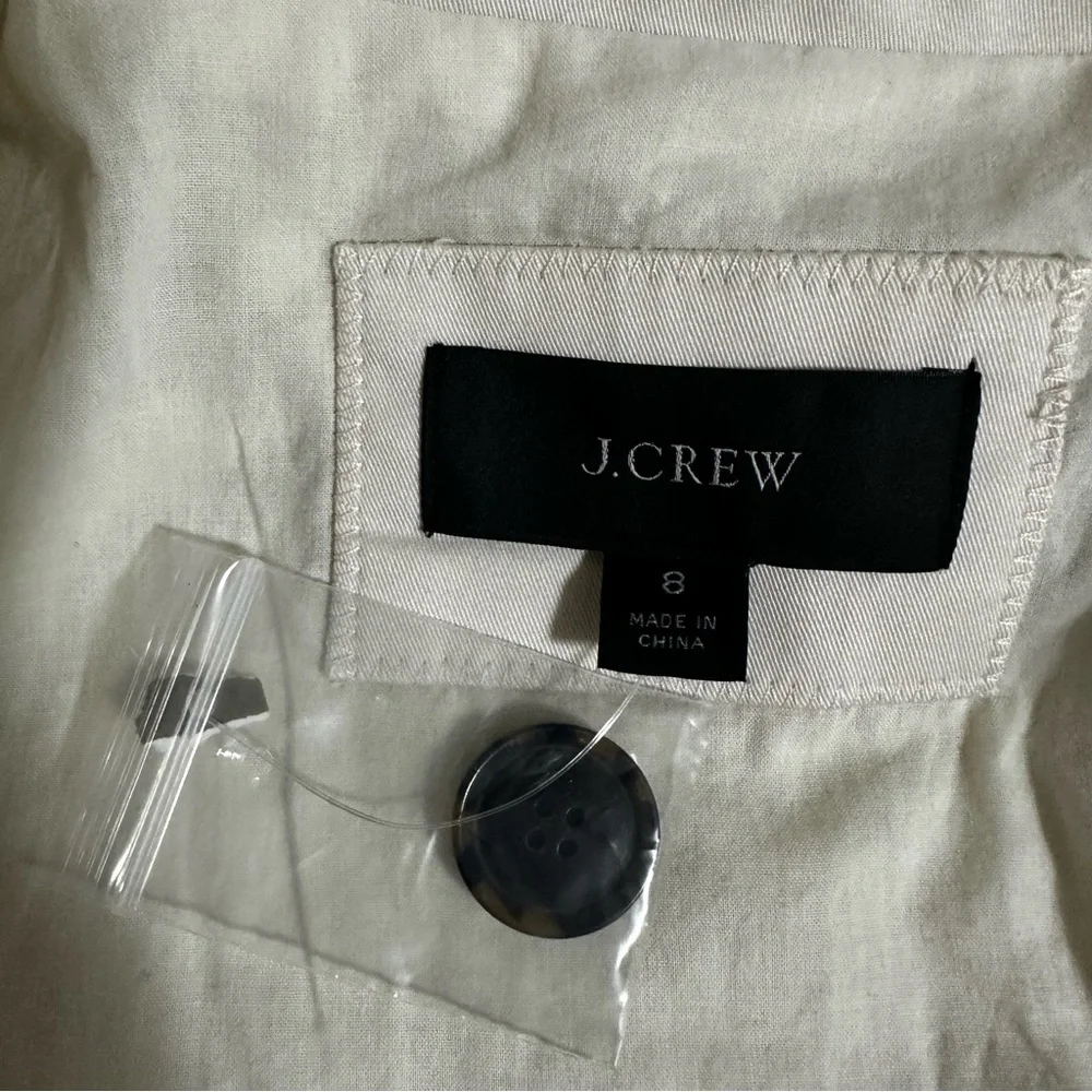 J.Crew Double Breasted Alfie Blazer lightweight chino cream size 8 new no tag